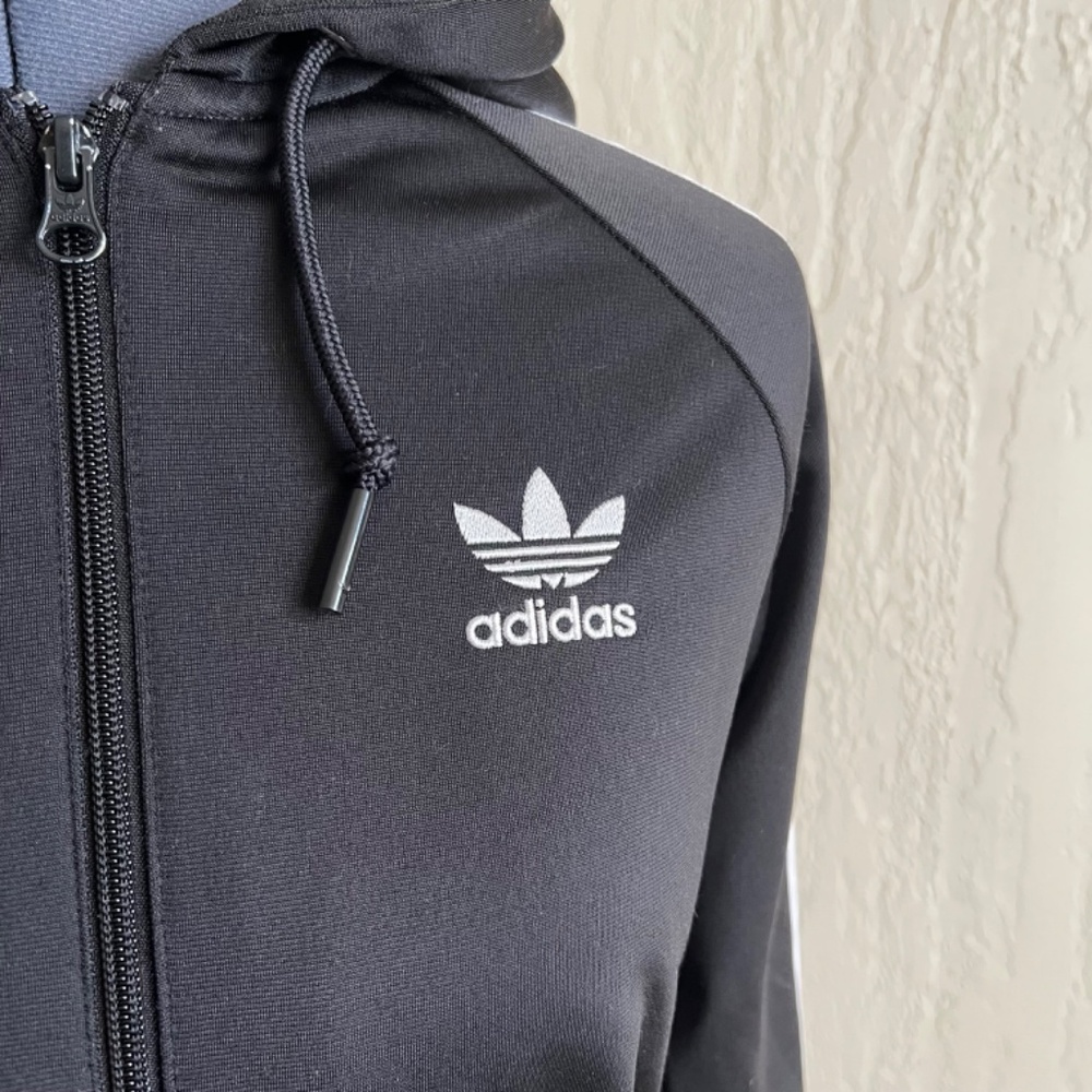 Adidas Logo Zip Up Sweater SZ S - Picture 2 of 6